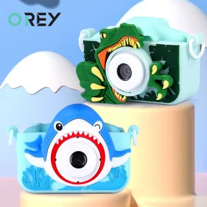 Digital Camera Dinosaur Animal Shark Unicorn Mini Children Cameras Toy Pictures Videos Play Games Cartoon Cameras Christmas Gift
