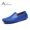 Genuine Leather Men loafers Moccasins Blue Men Driving Shoes Big Size 38-47 Designer Italian Loafers Shoes Wedding Casual Shoes