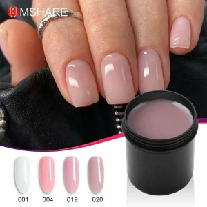 MSHARE Nude Uv Builder Nail Gel for Extension Builder In a Bottle Self Leveling Alignment Caramel Milky White Low Burn 142g