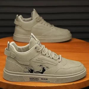 Men's Shoes 2023 New Autumn Versatile Casual Workwear Mid Top Retro Board Shoes Sports Versatile Trendy Shoes