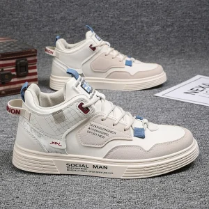 Men's Shoes Fall Versatile Casual Sports Board Shoes 2023 New British Leather Upper Student Versatile High Fashion Shoes