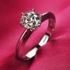 Never Fade White Gold Color Rings Women High Quality Zircon Ring Original Tibetan Silver Wedding Band Bridal Jewelry Accessories
