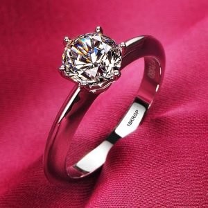 Never Fade White Gold Color Rings Women High Quality Zircon Ring Original Tibetan Silver Wedding Band Bridal Jewelry Accessories