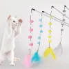 Pompom Cat Toys 1pcs Interactive Stick Feather Toys Kitten Teasing Durable Playing Plush Ball Pet Supplies For Cat Exercise